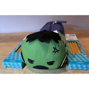 Yoobi 10" Hulk Zippered Pencil Case Bag with 24 Pencils